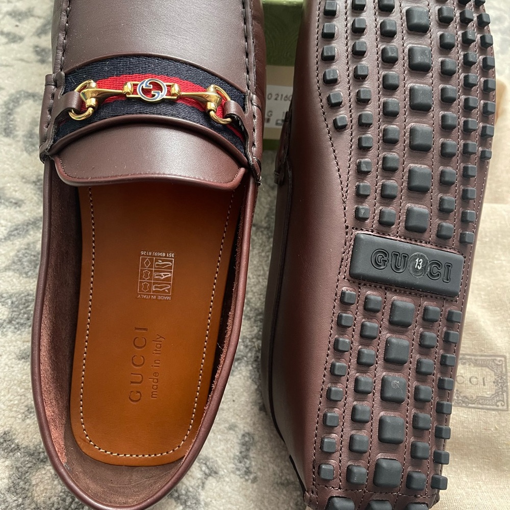 Gucci Men's Brown Leather Loafers - Picture 7 of 8